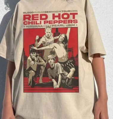 RHCP Tour 1991 Tee, Red Hot Chili Peppers Rock Band 2024 Unisex