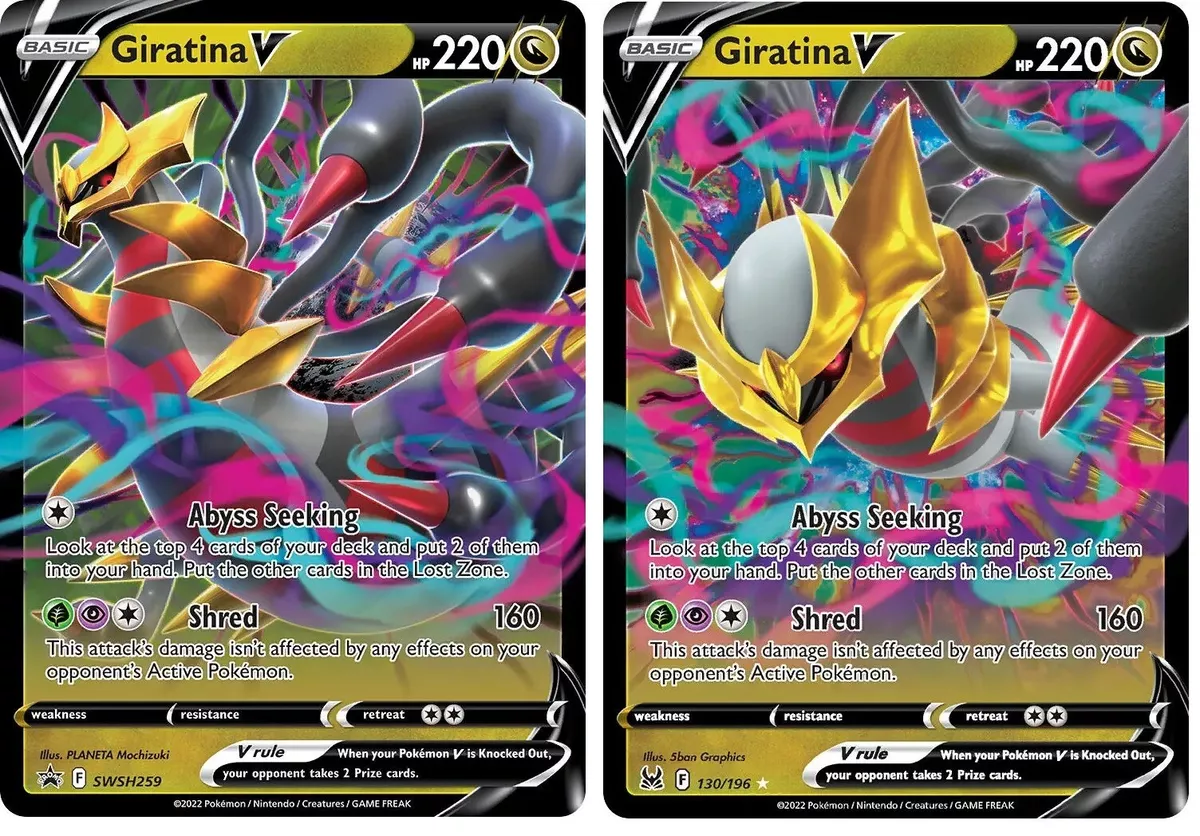 Pokemon Giratina V and Promo Card Set Sword and Shield Lost Origin SWSH  259, 130