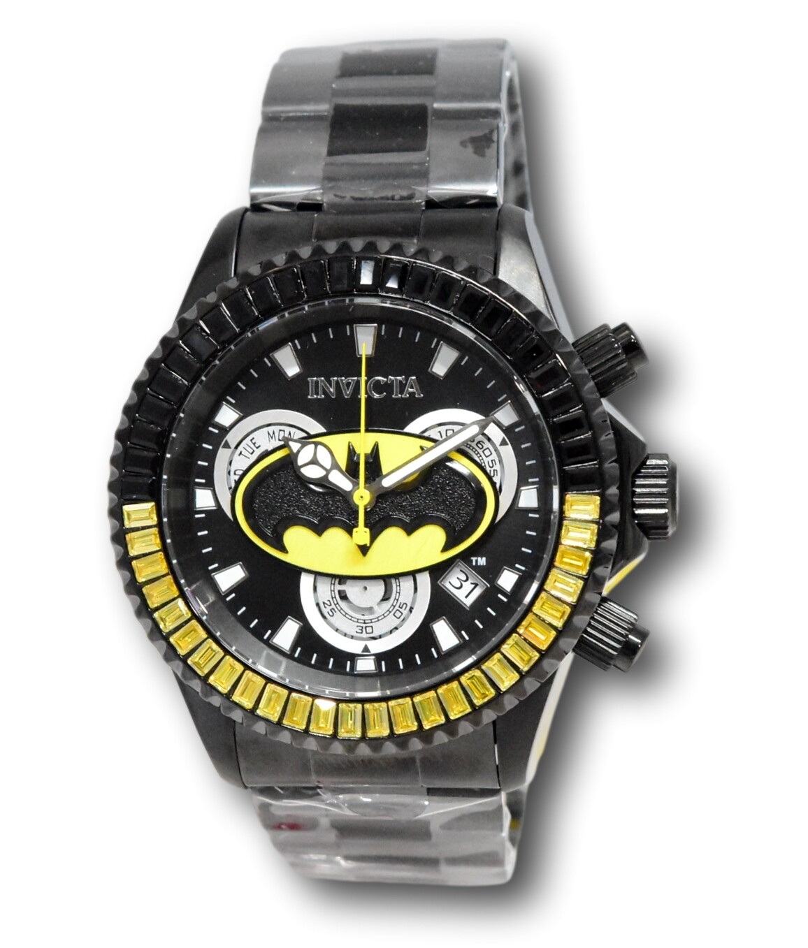 Invicta Batman Invicta+Men%27s+DC+Comics+Batman+Chronograph+Black+Dial+47mm+Bracelet ...
