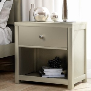 1 Drawer Solid Wood Nightstand Sofa End Table In Platinum Silver Bedroom Sets 648260696979 Ebay