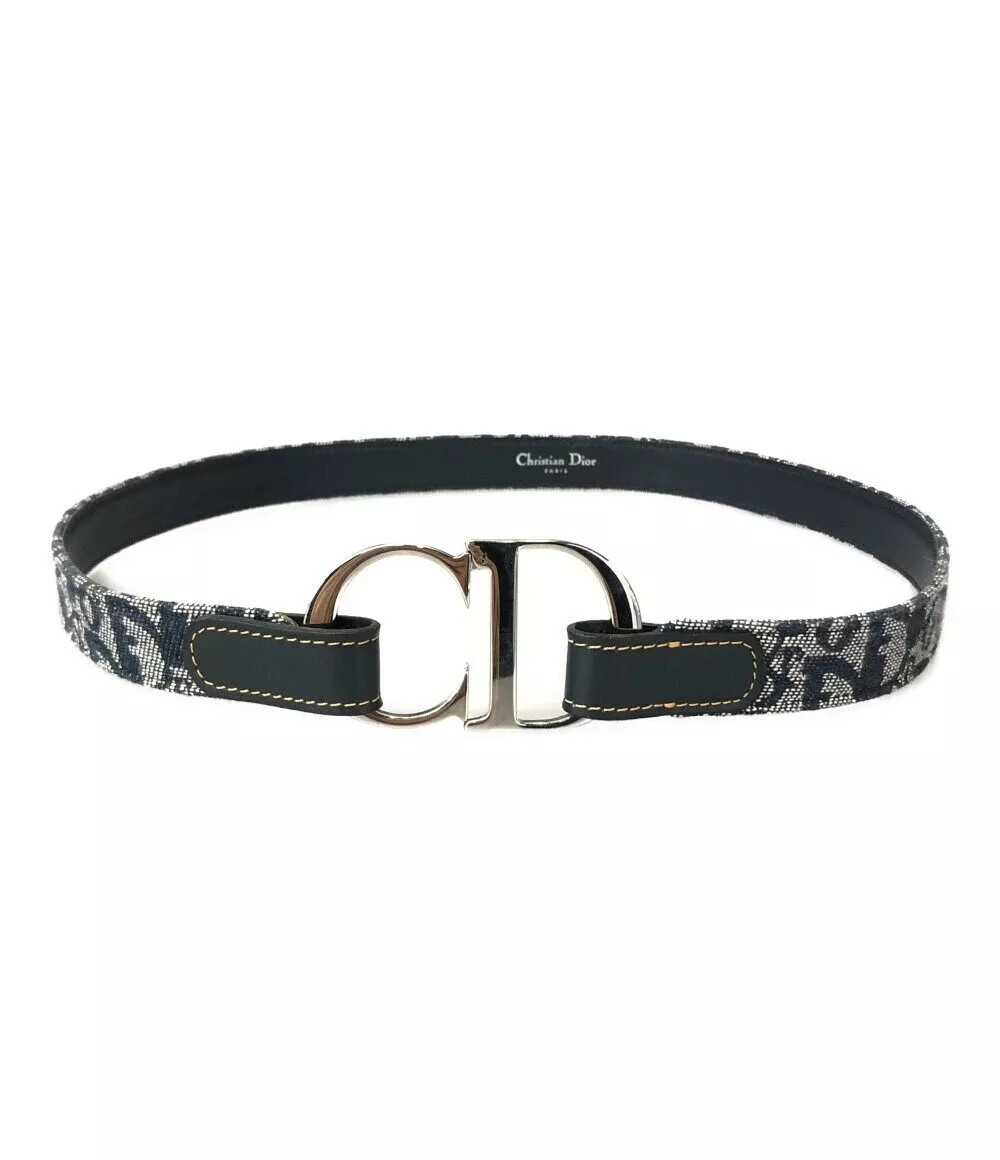 Christian Dior Ceinture CD Logo Boucle Vintage Trotter Toile Cuir Authe 202502R