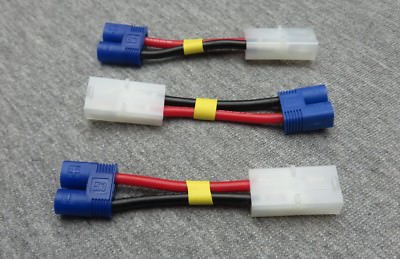 3 PK Male EC3 RC Connector to Female Tamiya Connector 12AWG