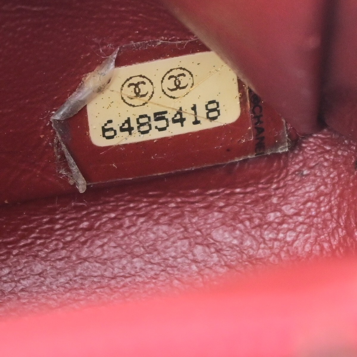 CHANEL CC Logo Punching Bicolor Shoulder Bag Leather Beige Red GHW