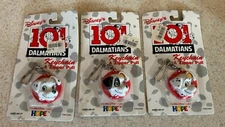 101 DALMATIONS (c1990 Walt Disney) -- Vintage Zipper Pulls -- Set of 3 On Card