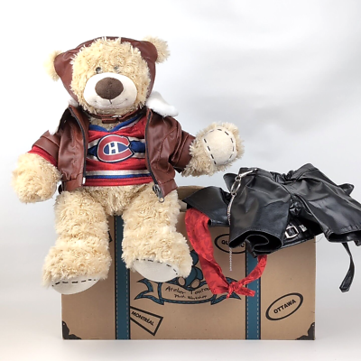 Build a bear Teddy Bear plush NHL Montreal Canadiens Aviator Biker