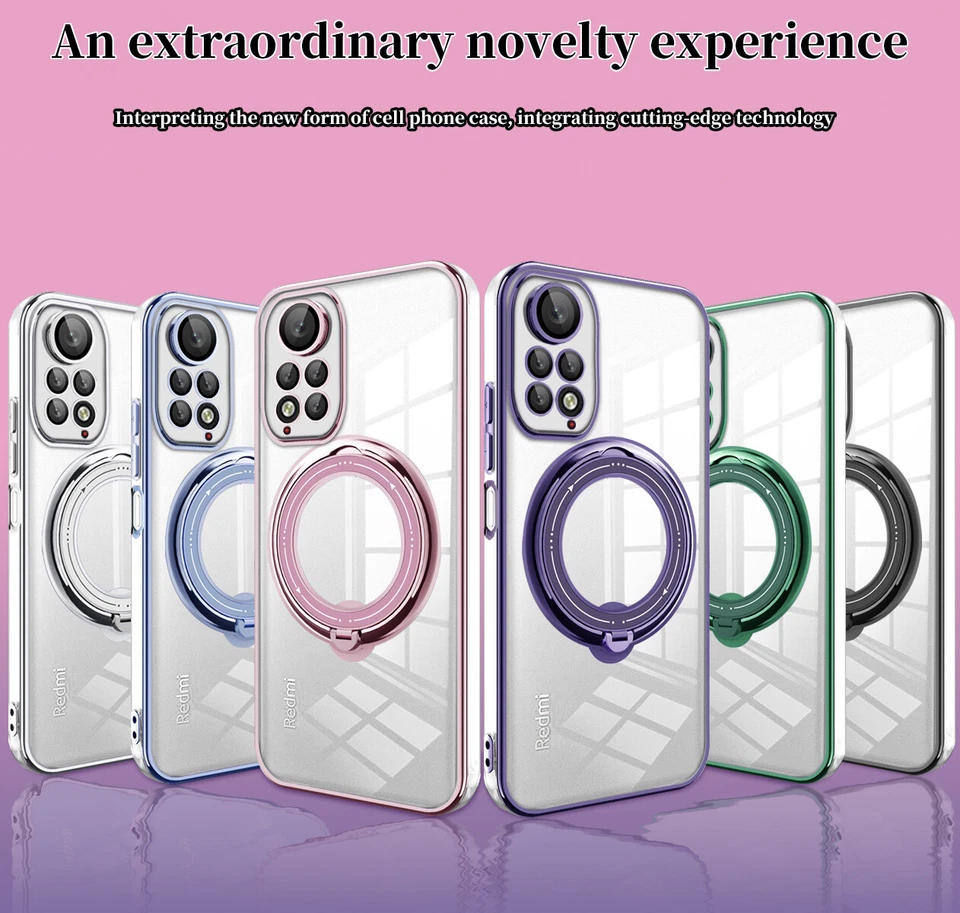 Magnetic Ring Case For Xiaomi 13 Lite 12T Redmi Note 12 11S Clear Magsafe Cover - image 2 of 4