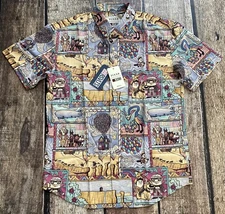 RSVLTS DISNEY PIXAR UP HOUSE PARADISE FOUND MURAL SHIRT MULTI MENS LARGE NEW