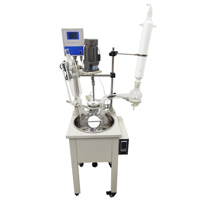 10L Single Layer Glass Reactor Laboratory 110V Chemical Heating Reaction Kettle