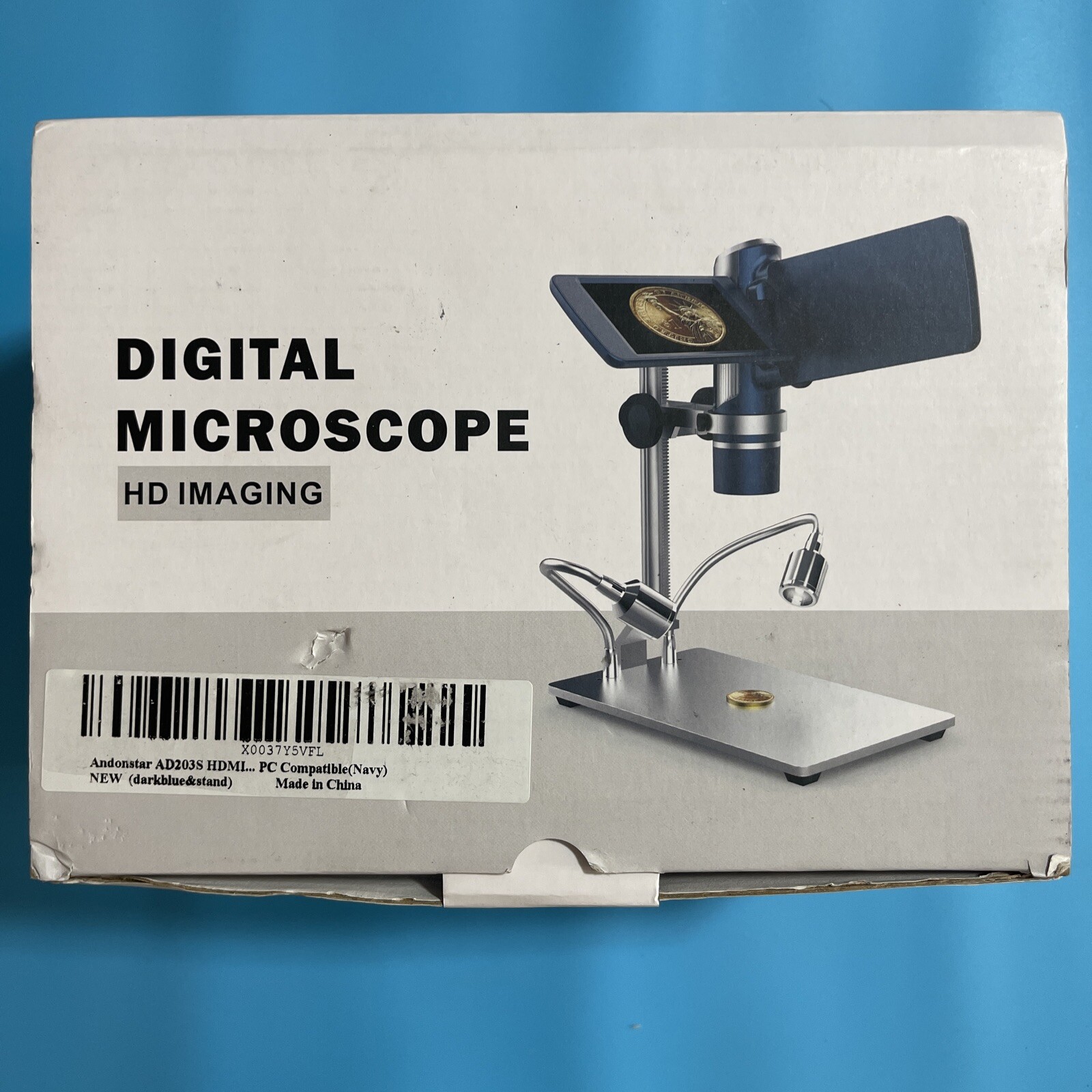 Andonstar AD203S HDMI Digital Microscope for Coins with Metal Stand