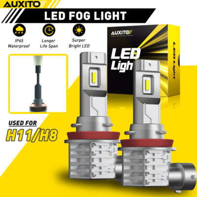 AUXITO H8 H11 H9 LED Fog Light White Bulb Conversation Kit 6500K High Power Lamp