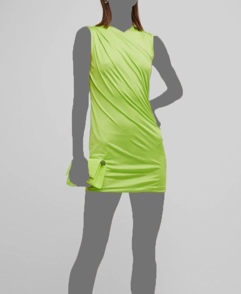 Mini abito da donna Versace verde con collo crossover da donna $2095 taglia 42