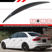 FOR 2009-16 AUDI S4 Sedan ENL HIGHKICK DUCKBILL CARBON FIBER TRUNK SPOILER WING