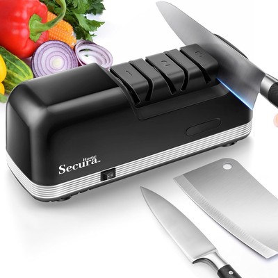 Secura 3-Stage Electric Knife Sharpener with 100% Diamond Abrasives and Preci...