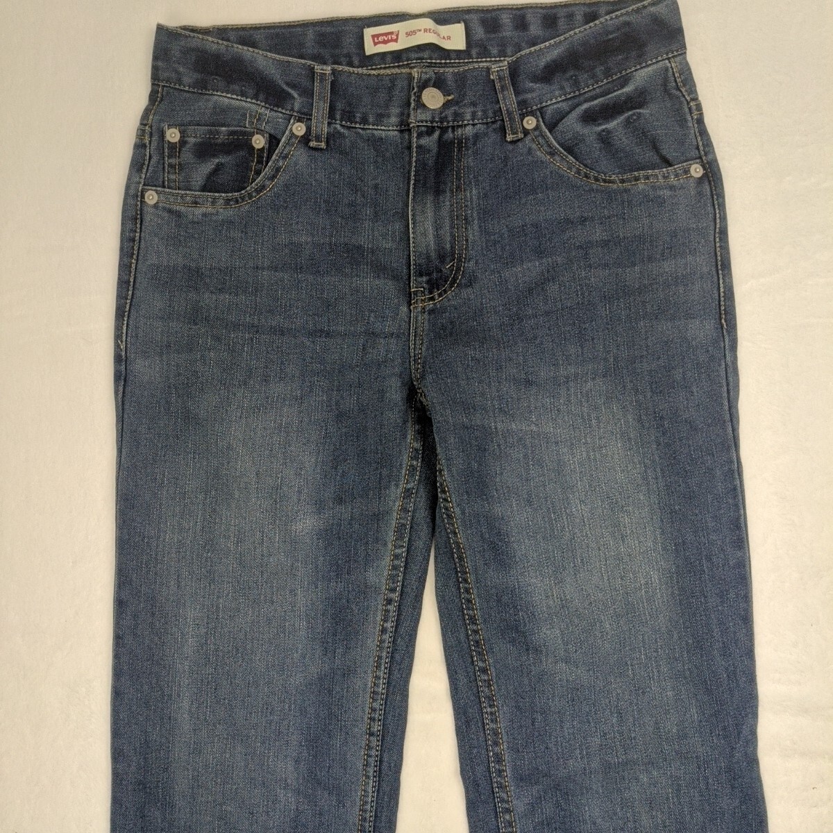 Levis 505 Jeans Mens 32x27 Straight Leg Blue Denim Tag eBay