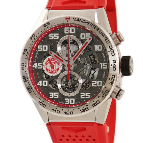 AUTH TAG HEUER CARRERA HEUER 01 MANCHESTER UNITED CAR201M.FT6156 CASE:43MM F/S - Picture 1 of 7