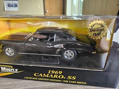 American Muscle 1969 Chevrolet Camaro SS Black 1:18 Die Cast Model