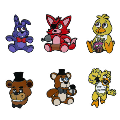 Five Nights At Freddy's Emaille Pins Set Freddy Bonnie Chica Foxy