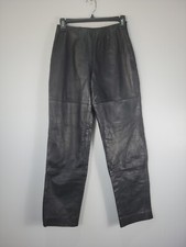 Vintage 90s Mipiel Leather Womens Black Pants Sz 8 Made In USA 0590