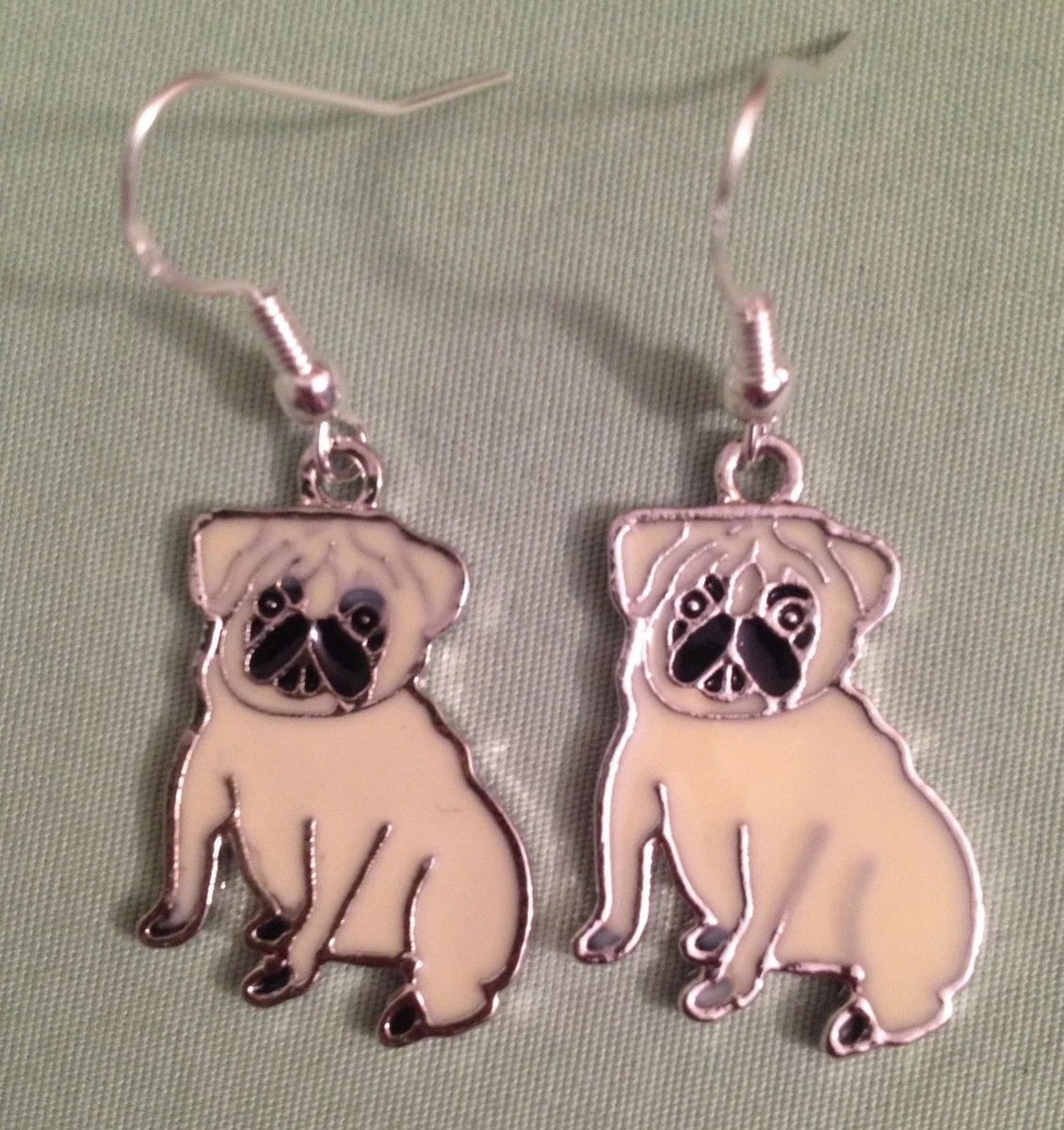 Pug earrings silver cheap
