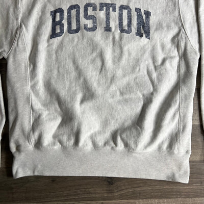 VTG Champion Sweatshirt Mens Small Reverse Weave Grey Boston 