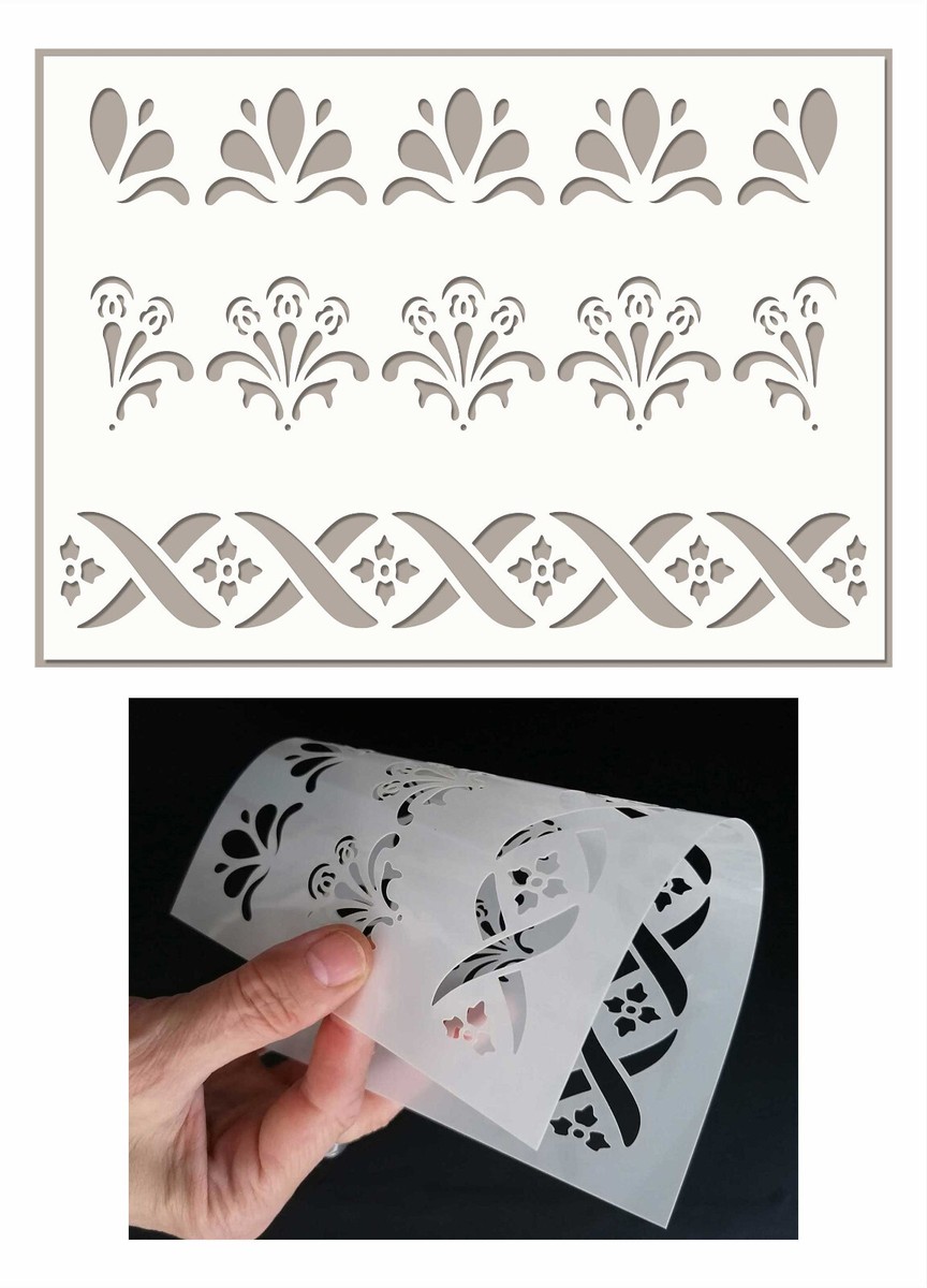 Lace Border Stencil Painting Wall Furniture Cardmaking Reusable Crafts Art BO21 | eBay lace-border-stencil-painting-wall-furniture-cardmaking-reusable-crafts-art-bo21-ebay