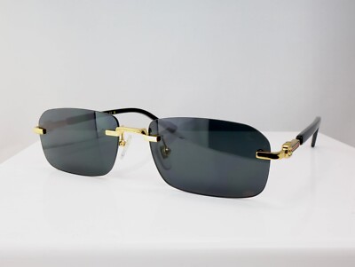 Gucci GG1221S 001 56mm Square Rimless Sunglasses Gold with Gray