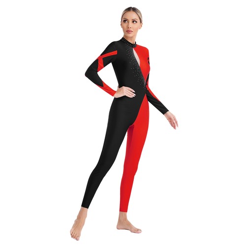 Damen-Trikot Training Gymnastik Schlüsselloch Rücken Tanzkleidung Stehkragen Overall - Bild 5 von 48