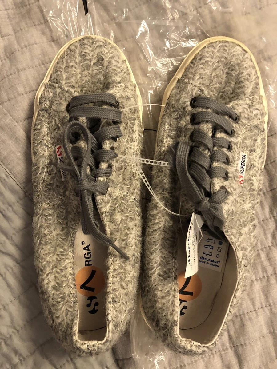New Superga 2750 Grey Wool Women s Sneakers USA 7 Medium EU 39.5