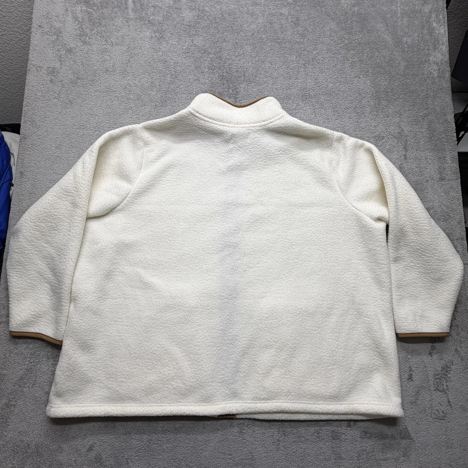 Croft & Barrow куртка женщин 4 X слоновой кости шерпа флис кнопка спереди коричневая отделка - Изображение 2 из 4