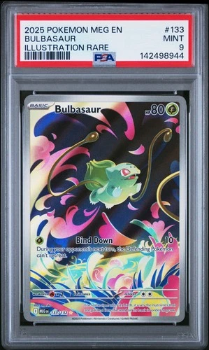 2025 POKEMON MEG EN-MEGA EVOLUTION ILLUSTRATION RARE #133 BULBASAUR PSA 9