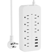 8 Outlets US Surge Protector Power Strip USB-A USB-C Ports 1.15m Cord