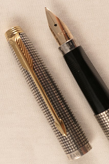 VINTAGE 1960s STERLING SILVER CICELE PARKER "75" FOUNTAIN PEN XF NIB!