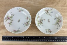 2 Haviland Limoges France Pink Flowers Floral Roses Small Fruit Dessert Bowls