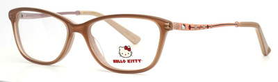 HELLO KITTY HK281 1 Beige Rose Girls Kids Semi Cat Eye Eyeglasses 47-14-125