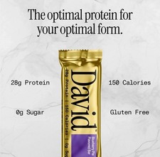 David Protein Bars, 28g Protein, Sugar Free - Blueberry Pie 12 Bars 