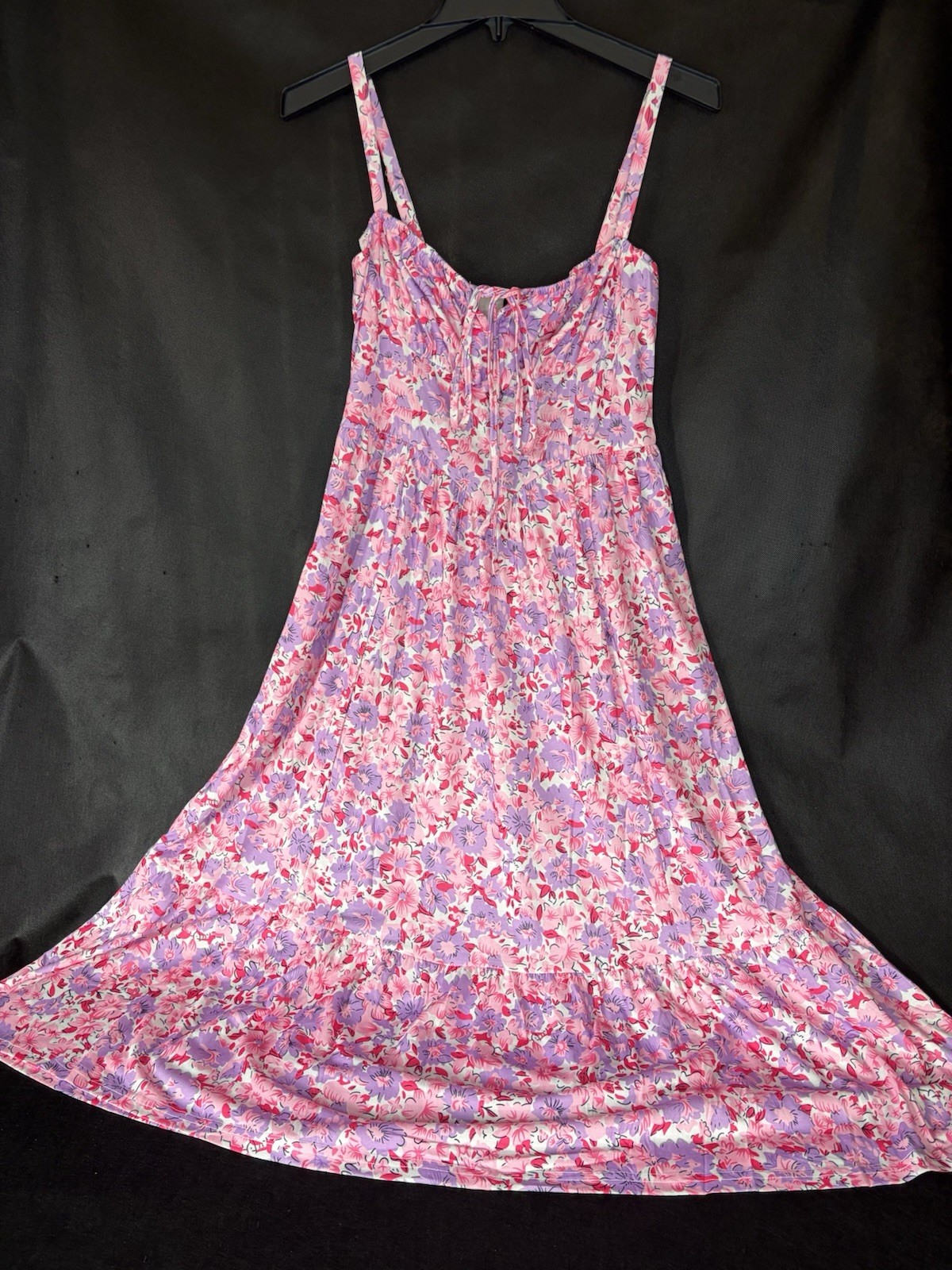 Sureple Floral Maxi Sundress Adjustable Straps Size M Purple Pink Red White