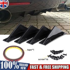 4x Car Rear Bumper Diffuser Shark Fin Curved Spoiler Lip Wing Splitter Body kit