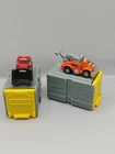 2x Tonka Tinys Micro Sized, Front Loader Tractor With Garage