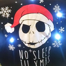 Nightmare Before Christmas Disney Lighted NO SLEEP Sweatshirt XL Skellington