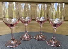 Vintage Libbey Premiere Plum Pink Wine Glasses - Set of 4 - 1990s Stemware