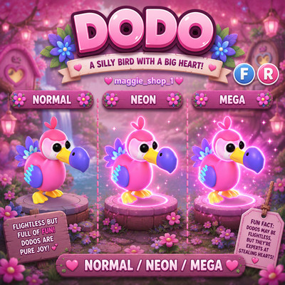 Dodo FR Normal/Neon /Mega   Adopt From Me Today   Top Picks