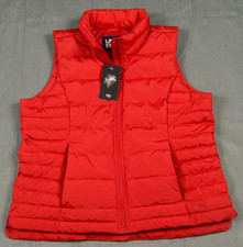 Lands End Women's 600 Fill Down Puffer Vest Red Size LARGE 14-16 NEW NWT