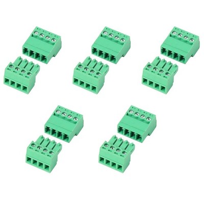 5 Set 4 Pin 5.08mm Pitch PCB Mount Screw Terminal Block Connector with 4 Pin Pho