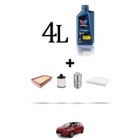 Hoffcar Wartungsset 4 Filter Und 4L ÖL FüR Opel Corsa E (X15) 1.3 Cdti 55KW