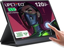 UPERFECT Portable Monitor Battery Touchscreen 120HZ 15.6  with Case