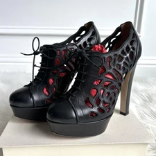 Valentino Garavani Leather Cutout Platform Heels