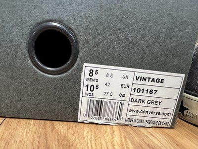 VNTG🔥 Sz 8.5 - Converse x John Varvatos Dark Gray Canvas Slip On