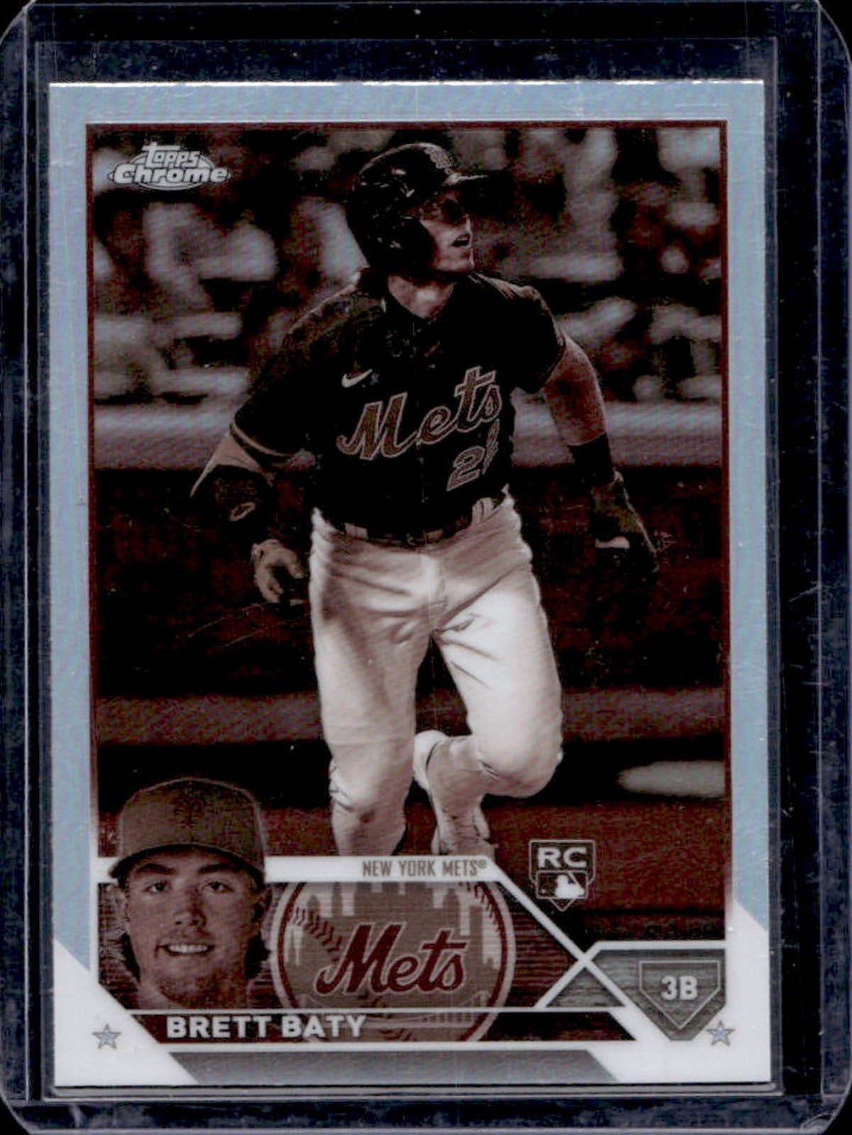 2023 Topps Chrome Brett Baty RC Sepia Refractor Rookie #204 Mets