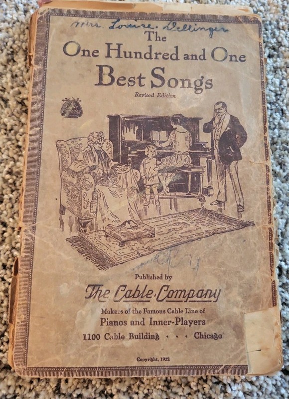 The 101 Best Songs 1922 Piano Accompaniment Home School Cable company Music 