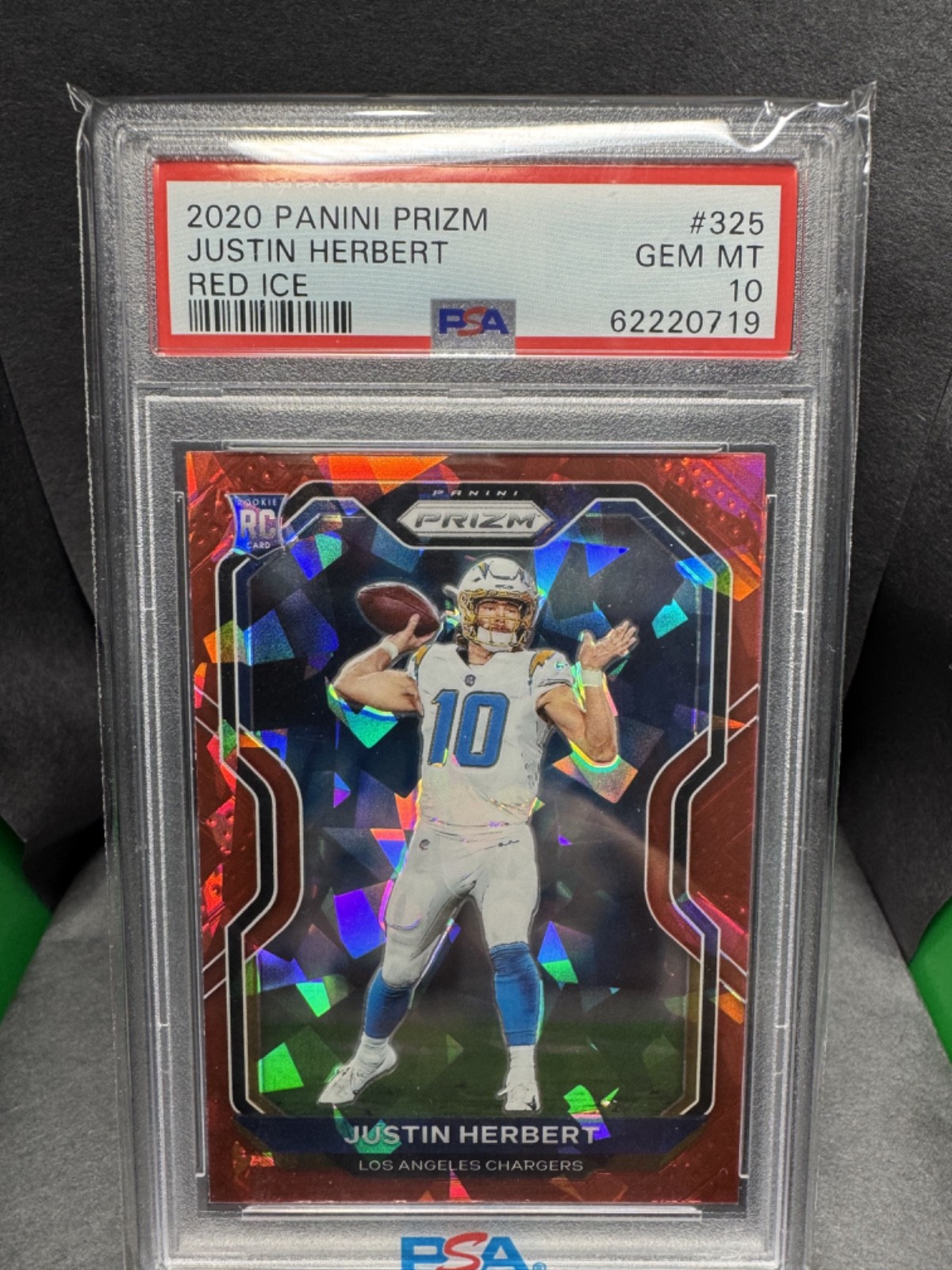 Justin Herbert Panini Prizm #325 Red Ice